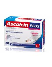 Ascalcin Plus o smaku malinowym - 20 saszetek
