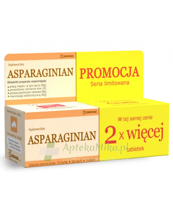 Asparaginian Magnezu Potasu - 100 tabletek