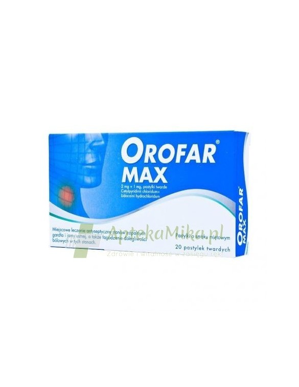 Orofar MAX 2mg+1mg - 20 pastylek do ssania