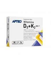Witamina D3+K2 MK-7 APTEO - 30 kapsułek - miniaturka zdjęcia produktu