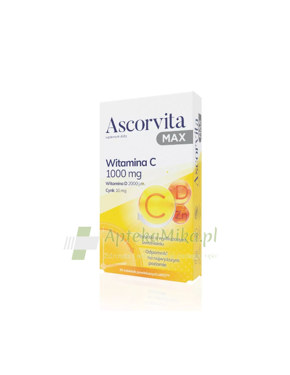 Ascorvita Max 1000 mg - 30 tabletek